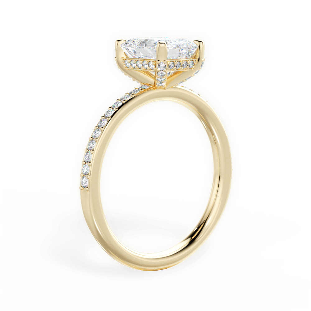 Janice Emerald Cut Lab Grown Diamond 18Kt Yellow Gold Engagement Ring - View 2