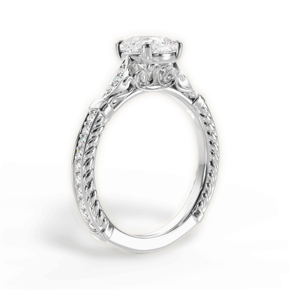 Gabriela Cushion Cut Lab Grown Diamond 18Kt White Gold Engagement Ring - View 4