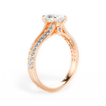 Kendra Oval Cut Lab Grown Diamond 18Kt Rose Gold Engagement Ring - View 3