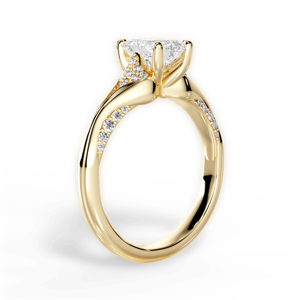 Isabel Emerald Cut Lab Grown Diamond 18Kt Yellow Gold Engagement Ring - View 4