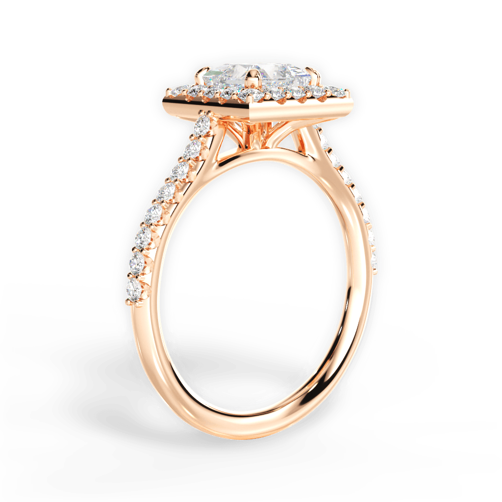 Leah Princess Cut Lab Grown Diamond 18Kt Rose Gold Engagement Ring - View 4