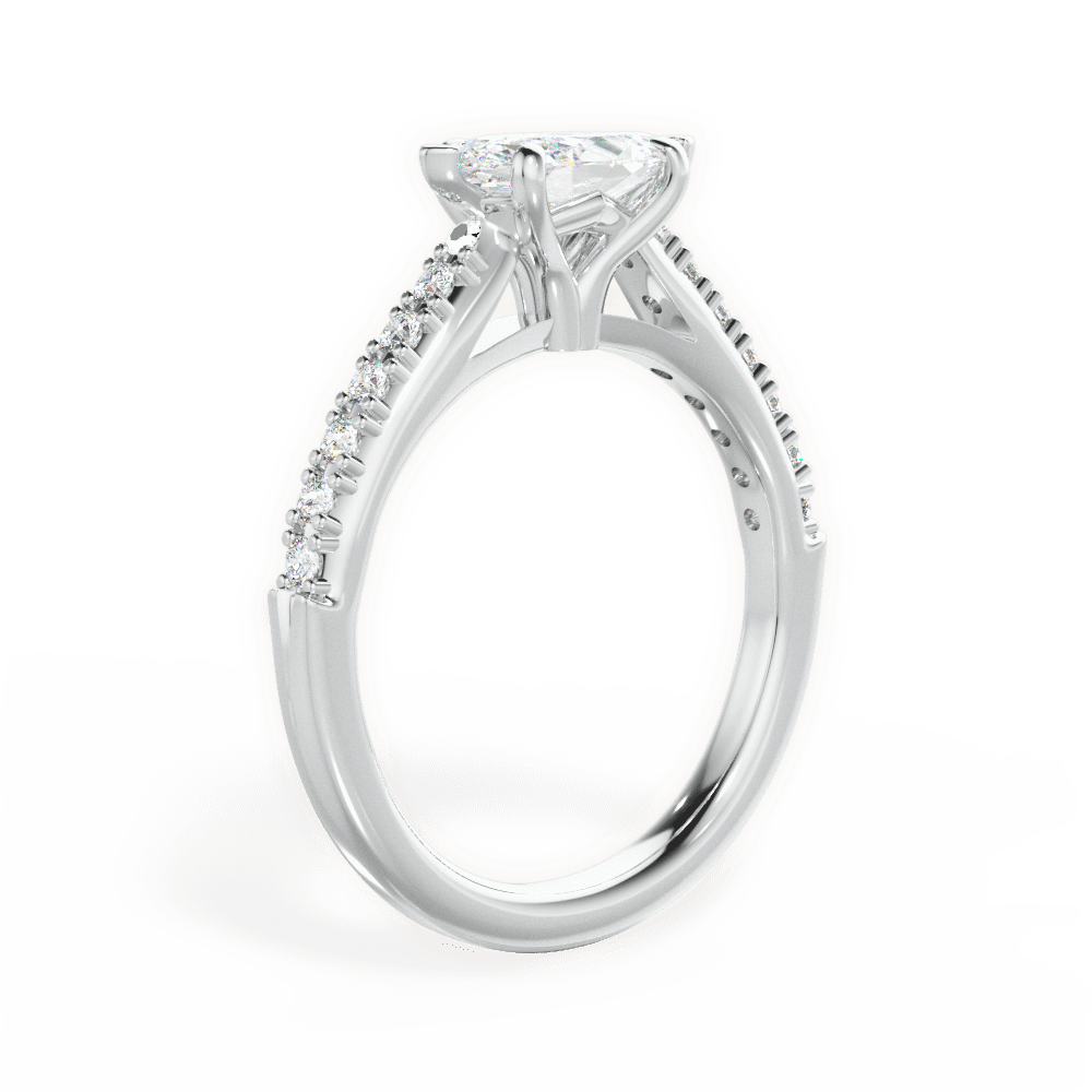 Diane Marquise Cut Lab Grown Diamond Platinum Engagement Ring - View 2