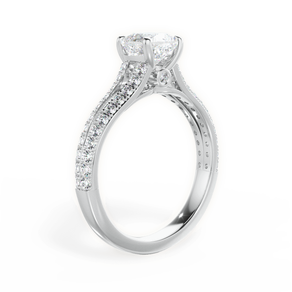 Kendra Cushion Cut Lab Grown Diamond 18Kt White Gold Engagement Ring - View 2