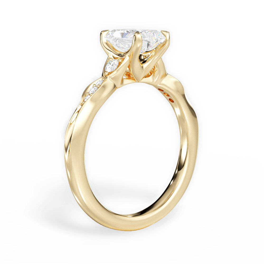 Cassie Radiant Cut Lab Grown Diamond 18Kt Yellow Gold Engagement Ring - View 2