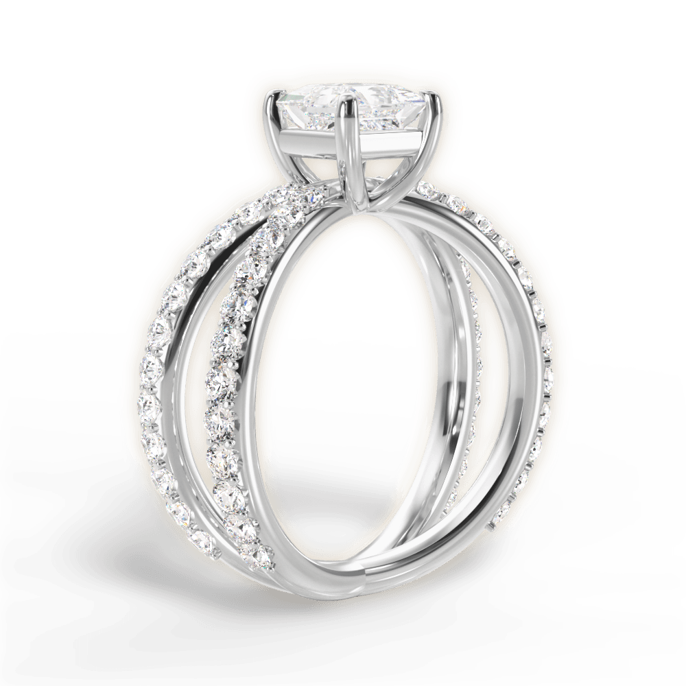 Lauren Princess Cut Lab Grown Diamond 14Kt White Gold Engagement Ring - View 3