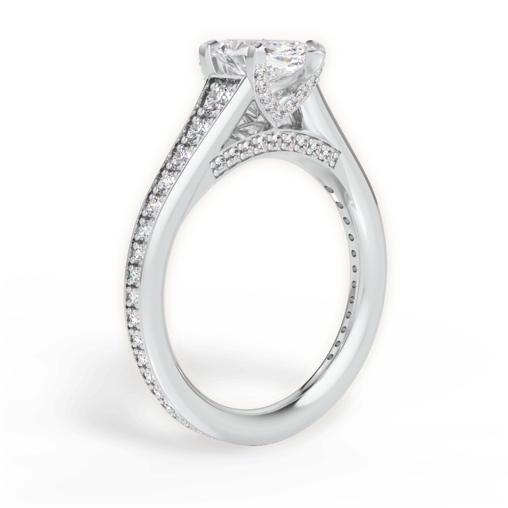 Leslie Marquise Cut Lab Grown Diamond 14Kt White Gold Engagement Ring - View 3