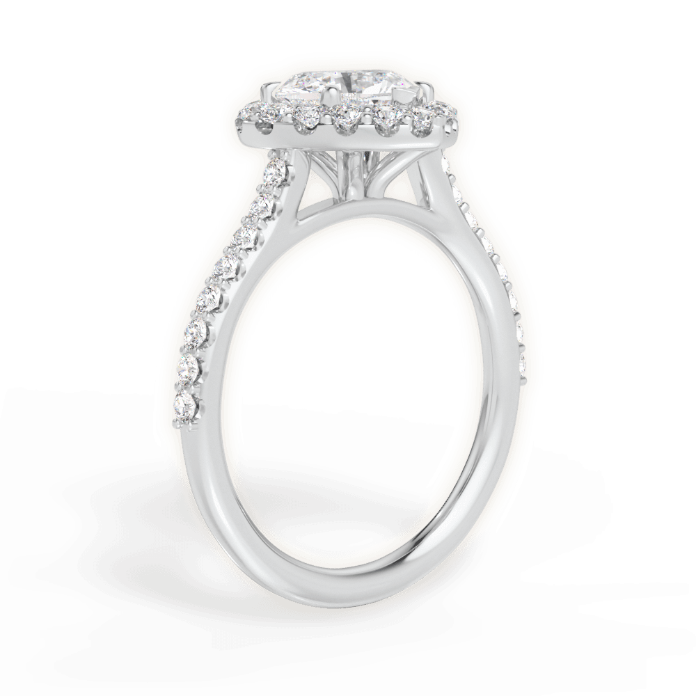Leah Heart Cut Lab Grown Diamond 18Kt White Gold Engagement Ring - View 3