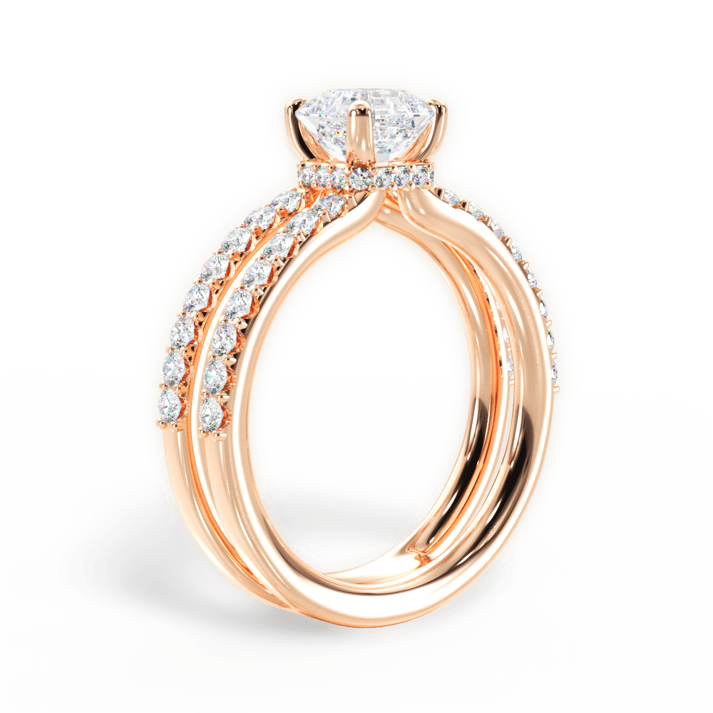Christie Asscher Cut Lab Grown Diamond 18Kt Rose Gold Engagement Ring - View 4
