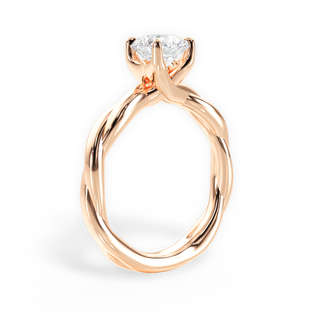 Bianca Round Cut Lab Grown Diamond 18Kt Rose Gold Engagement Ring - View 4