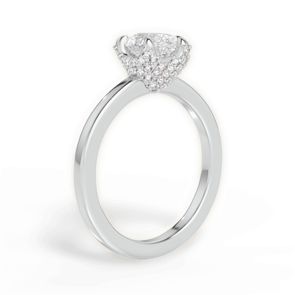 Gemma Pear Cut Lab Grown Diamond 14Kt White Gold Engagement Ring - View 2