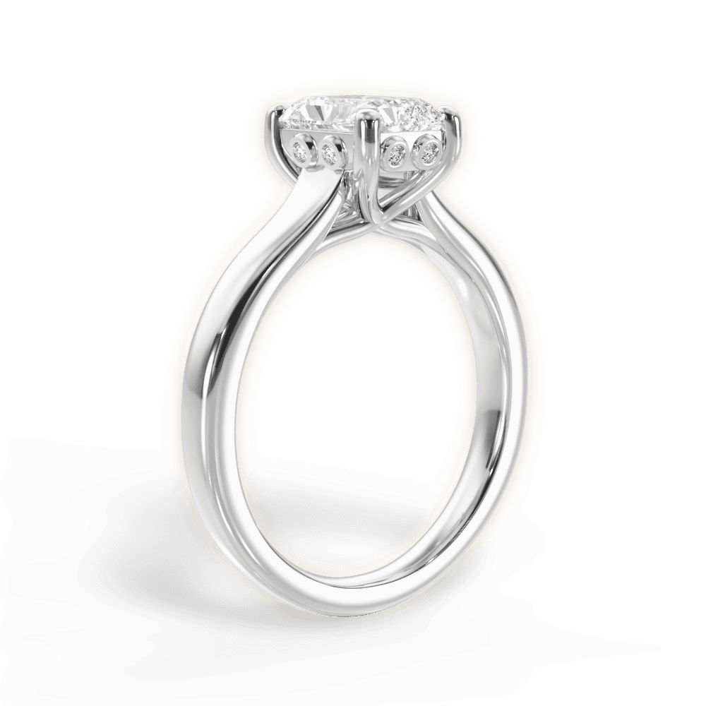 Carol Radiant Cut Lab Grown Diamond 14Kt White Gold Engagement Ring - View 2