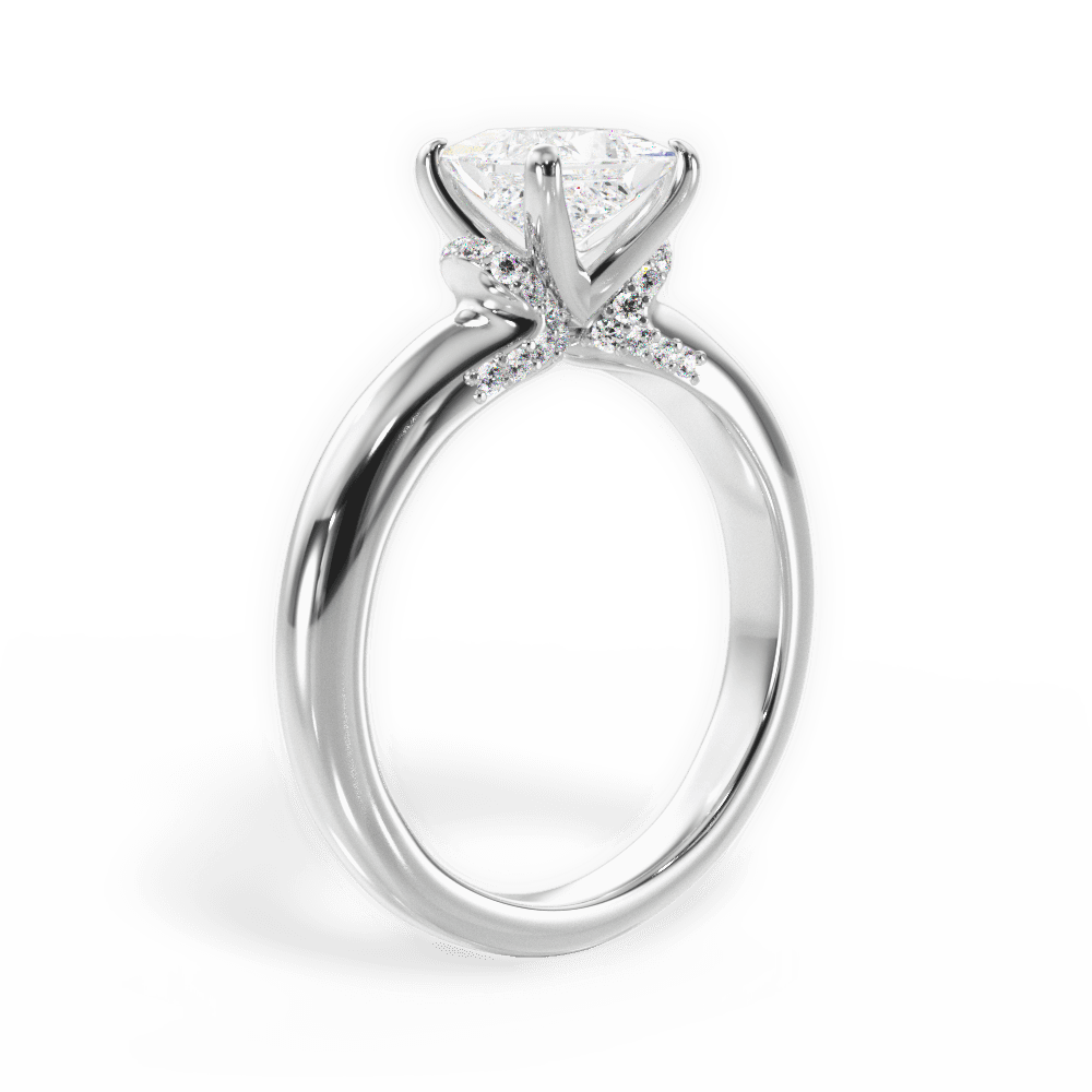 Florence Princess Cut Lab Grown Diamond 18Kt White Gold Engagement Ring - View 2