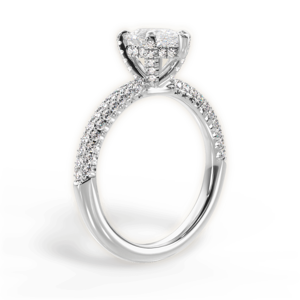 Lisa Pear Cut Lab Grown Diamond 14Kt White Gold Engagement Ring - View 3
