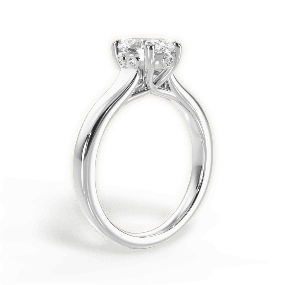 Carol Oval Cut Lab Grown Diamond Platinum Engagement Ring - View 3
