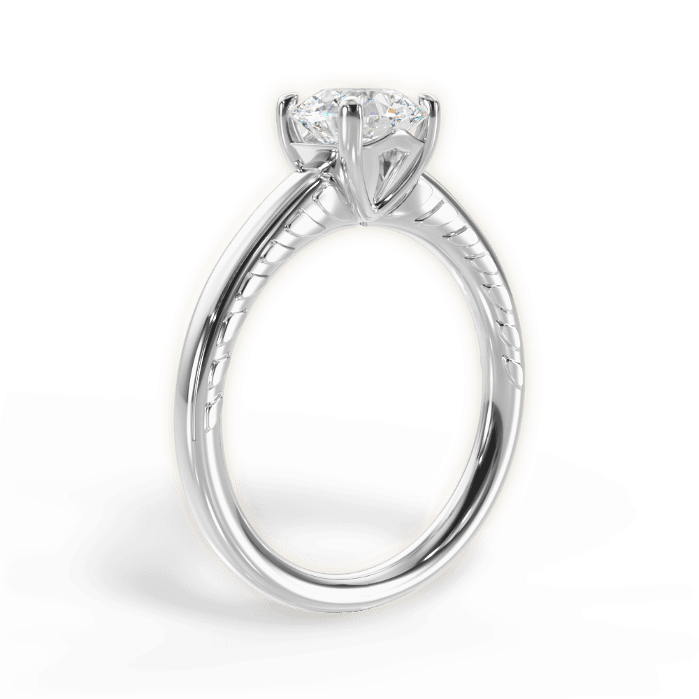 Annette Round Cut Lab Grown Diamond 14Kt White Gold Engagement Ring - View 4