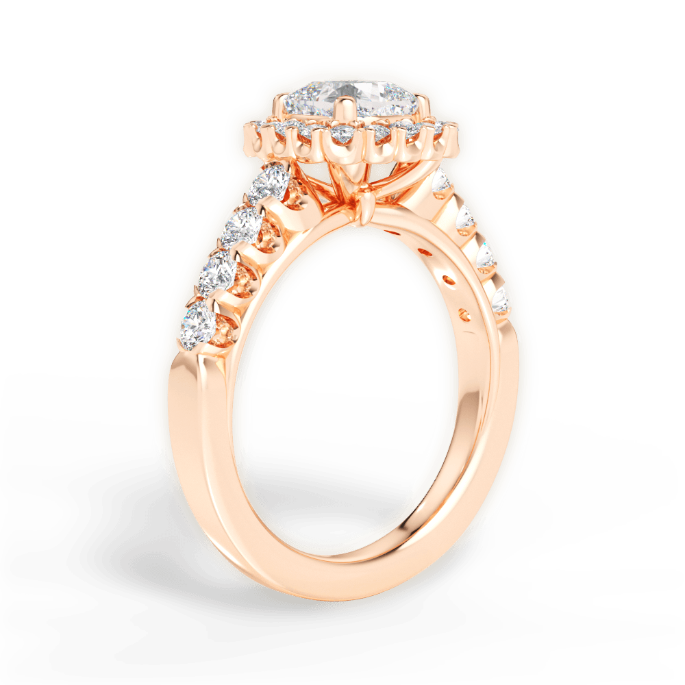Lydia Cushion Cut Lab Grown Diamond 18Kt Rose Gold Engagement Ring - View 2