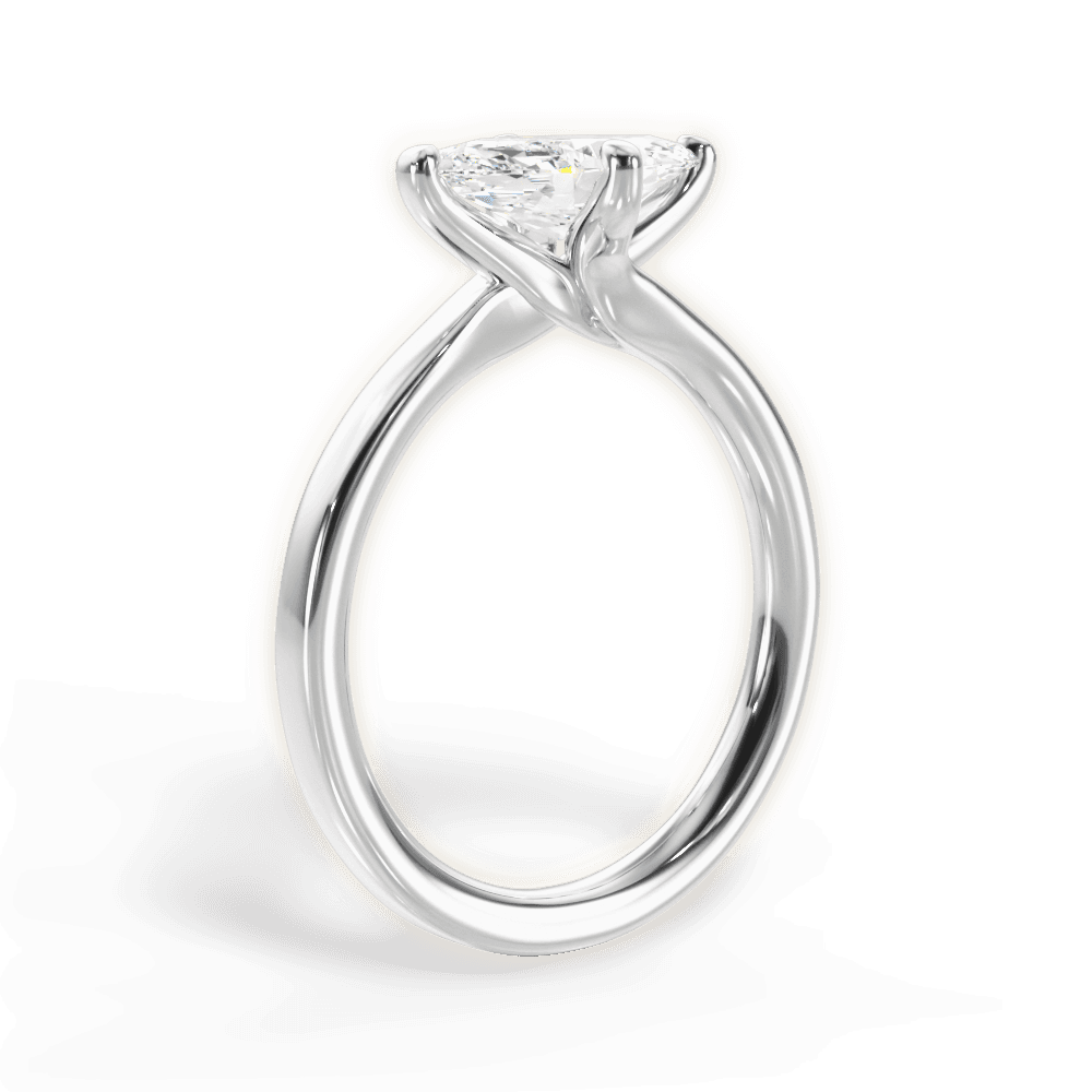 Ashley Marquise Cut Lab Grown Diamond 18Kt White Gold Engagement Ring - View 3