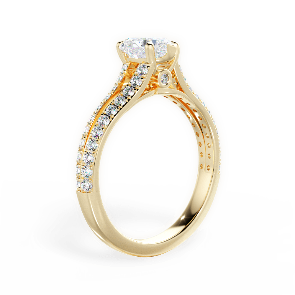 Kendra Heart Cut Lab Grown Diamond 18Kt Yellow Gold Engagement Ring - View 2