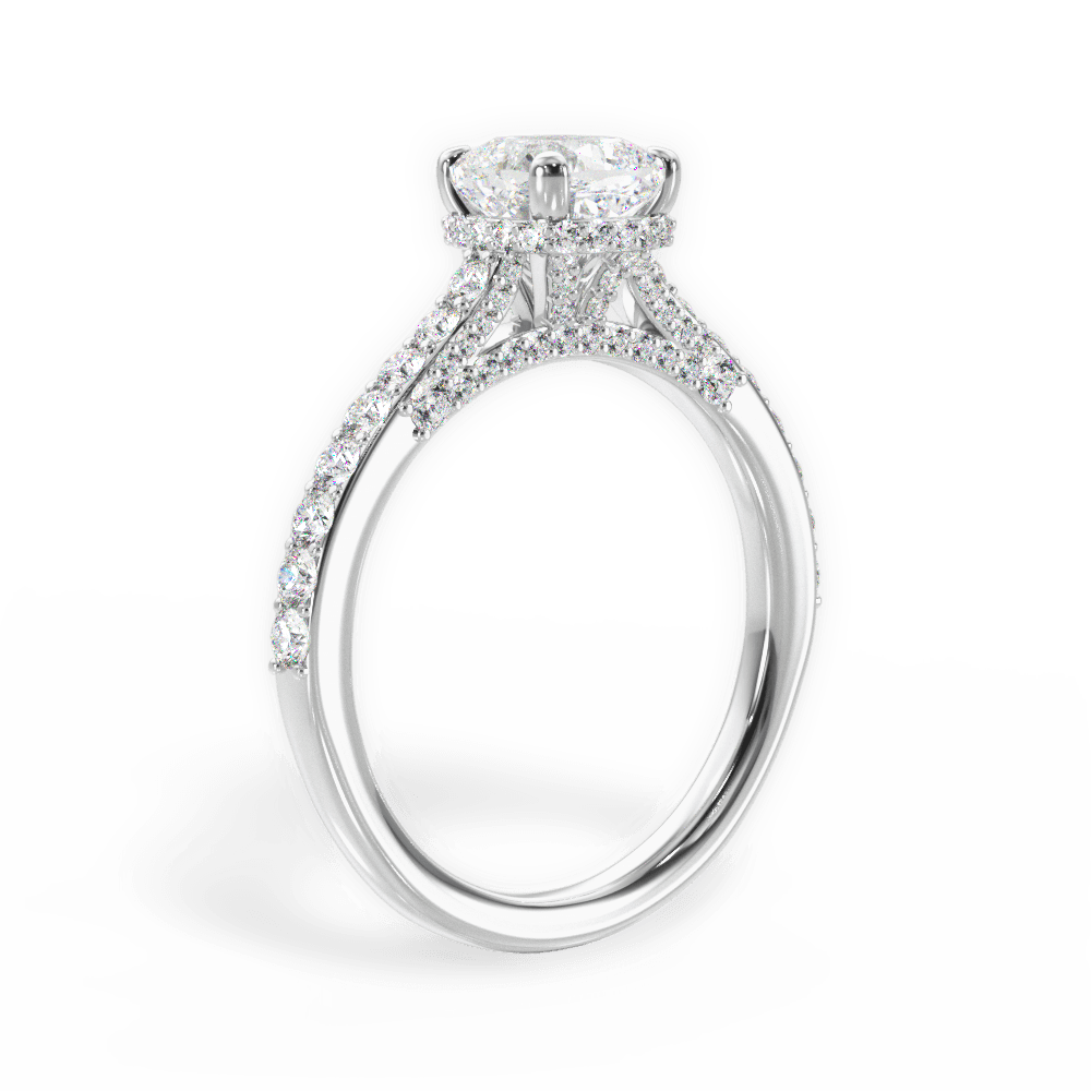 Laura Cushion Cut Lab Grown Diamond 14Kt White Gold Engagement Ring - View 2