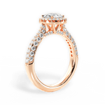 Lucy Round Cut Lab Grown Diamond 18Kt Rose Gold Engagement Ring - View 3