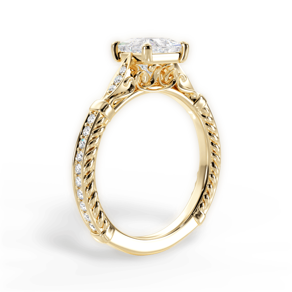Gabriela Princess Cut Lab Grown Diamond 18Kt Yellow Gold Engagement Ring - View 2