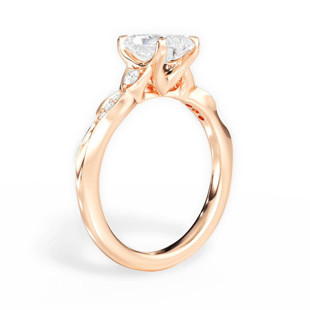 Cassie Radiant Cut Lab Grown Diamond 18Kt Rose Gold Engagement Ring - View 2