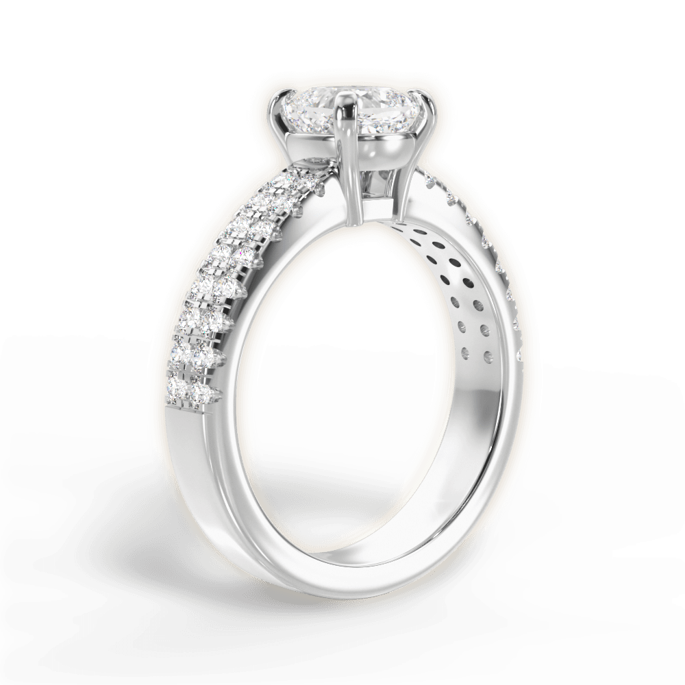 Kayla Cushion Cut Lab Grown Diamond Platinum Engagement Ring - View 2