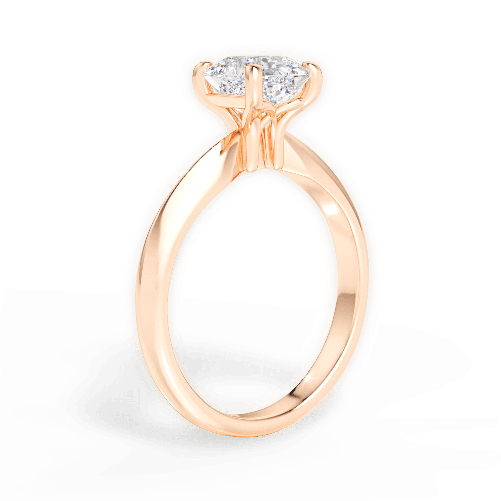 Beth Asscher Cut Lab Grown Diamond 18Kt Rose Gold Engagement Ring - View 4