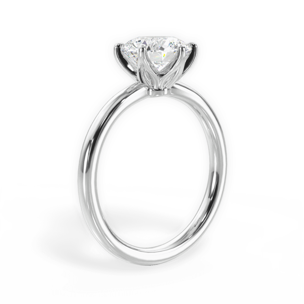 Angelica Round Cut Lab Grown Diamond 14Kt White Gold Engagement Ring - View 4
