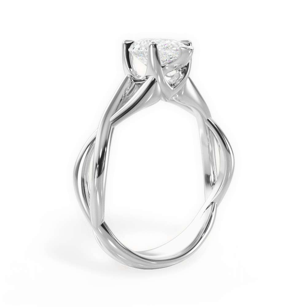 Aubrey Pear Cut Lab Grown Diamond 14Kt White Gold Engagement Ring - View 3