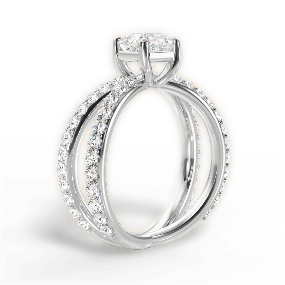 Lauren Asscher Cut Lab Grown Diamond Platinum Engagement Ring - View 4