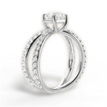 Lauren Asscher Cut Lab Grown Diamond 18Kt White Gold Engagement Ring - View 4