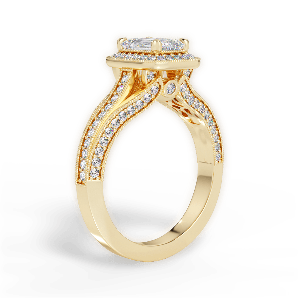 Lillian Emerald Cut Lab Grown Diamond 18Kt Yellow Gold Engagement Ring - View 2