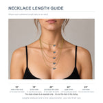 Necklace length guide: where 16, 18, 20, 22 and 24 inch chains fall on a woman