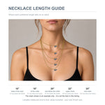 Necklace length guide: where 16, 18, 20, 22 and 24 inch chains fall on a woman