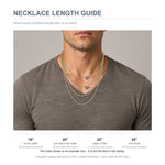 Necklace length guide: where each chain length falls on a man