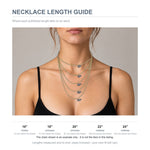 Necklace length guide: where 16, 18, 20, 22 and 24 inch chains fall on a woman