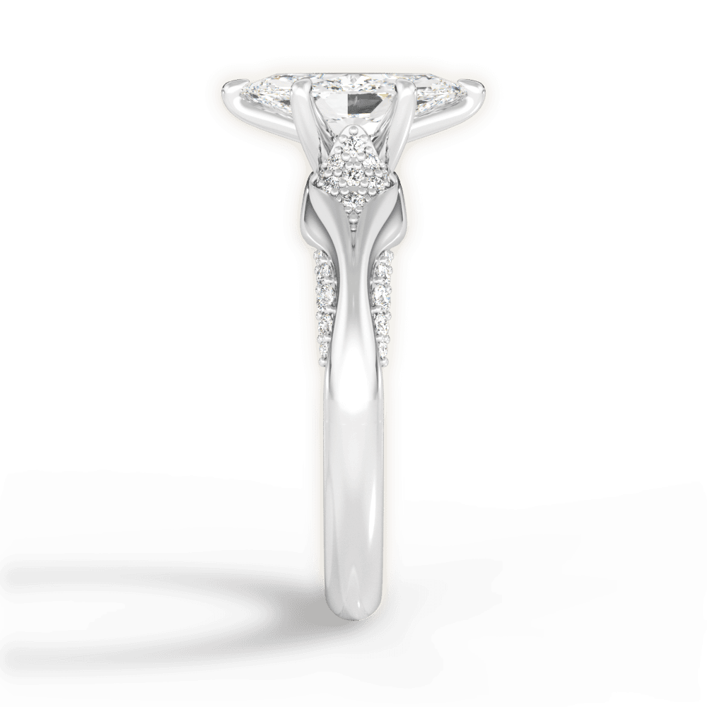 Isabel Marquise Cut Lab Grown Diamond 18Kt White Gold Engagement Ring - View 3