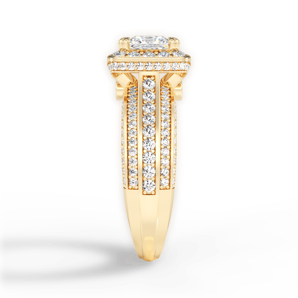 Madison Princess Cut Lab Grown Diamond 18Kt Yellow Gold Engagement Ring - View 4