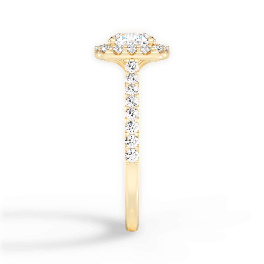 Ingrid Cushion Cut Lab Grown Diamond 18Kt Yellow Gold Engagement Ring - View 4