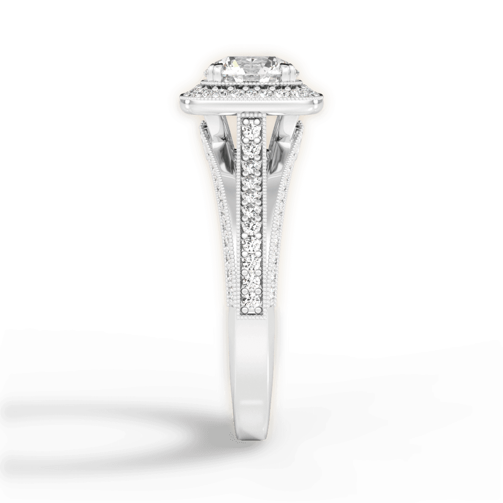 Lillian Round Cut Lab Grown Diamond Platinum Engagement Ring - View 4