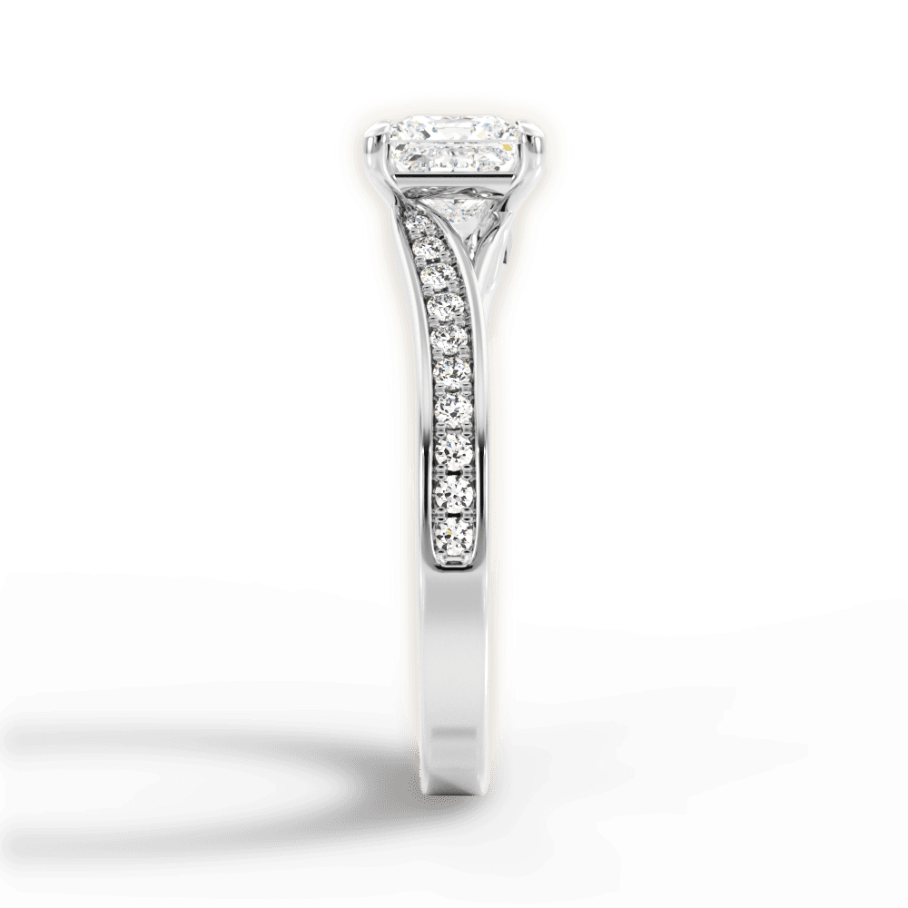 Elise Princess Cut Lab Grown Diamond 14Kt White Gold Engagement Ring - View 3