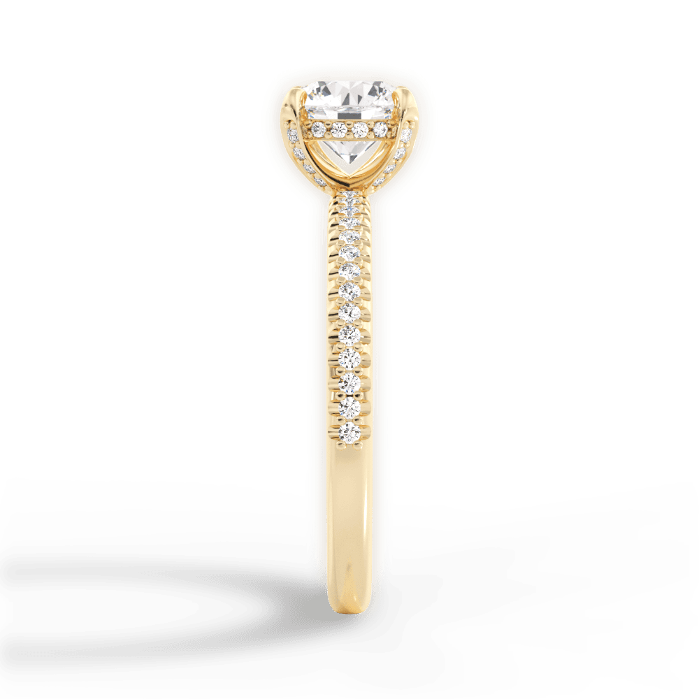 Helen Round Cut Lab Grown Diamond 18Kt Yellow Gold Engagement Ring - View 3
