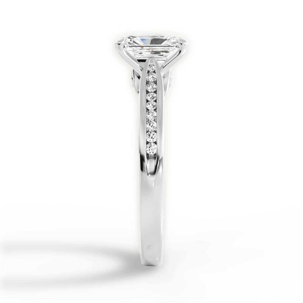 Elena Radiant Cut Lab Grown Diamond Platinum Engagement Ring - View 2
