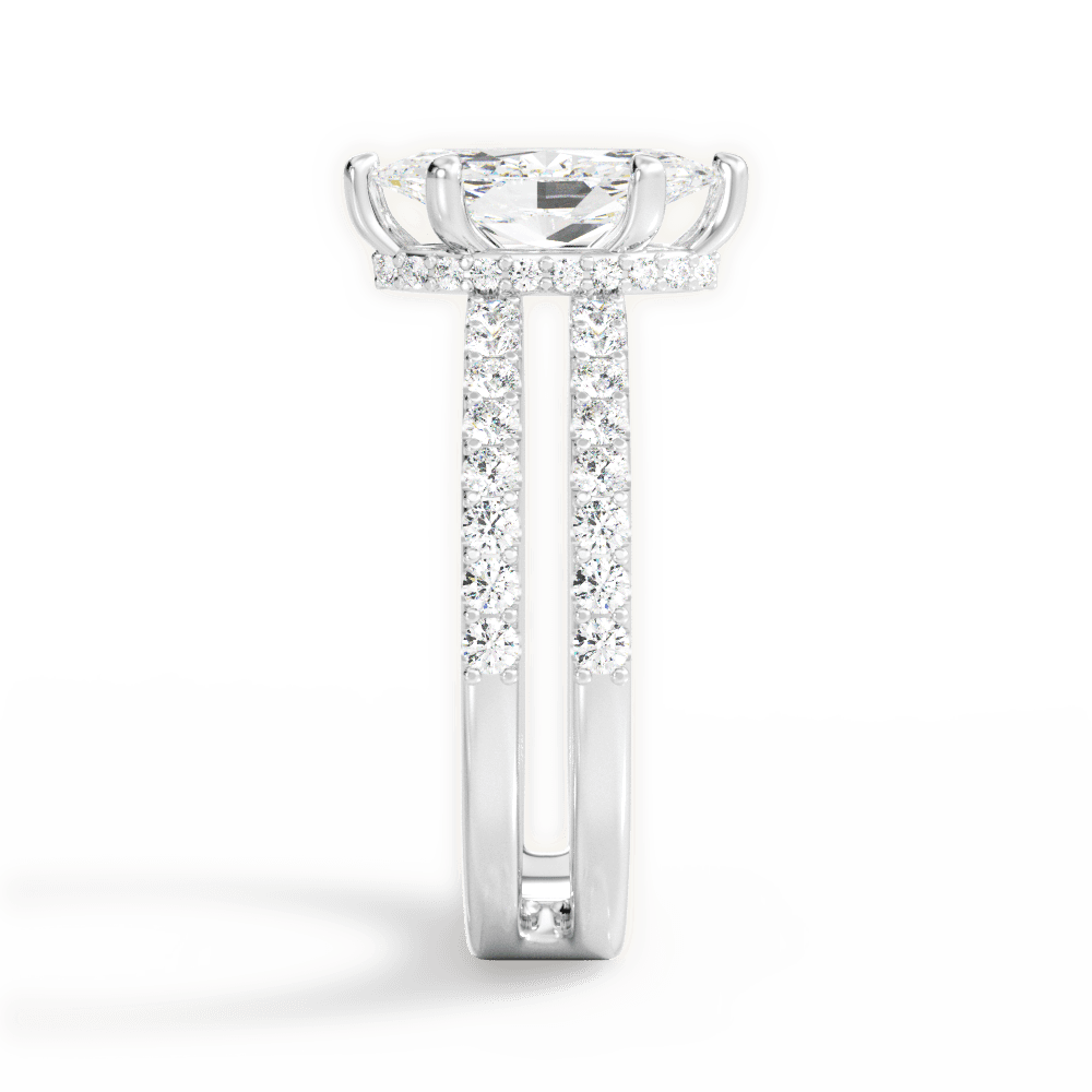 Christie Marquise Cut Lab Grown Diamond 14Kt White Gold Engagement Ring - View 2