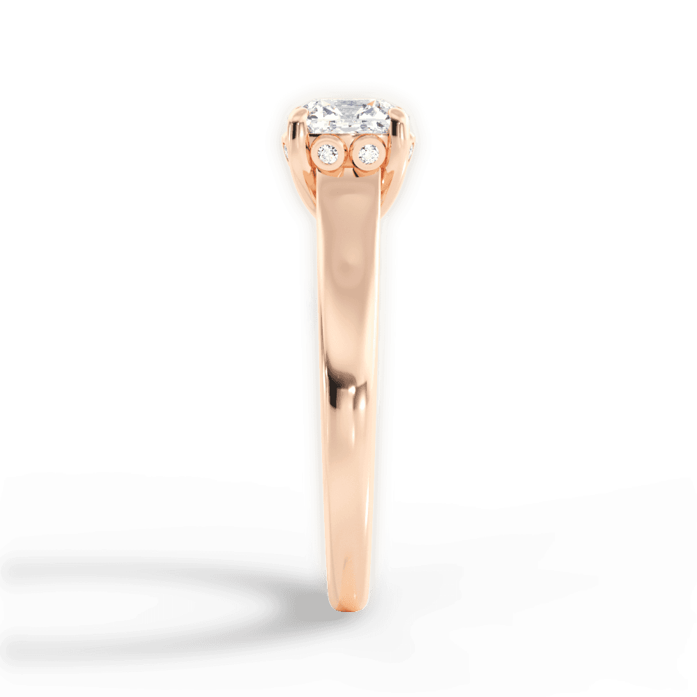 Carol Cushion Cut Lab Grown Diamond 18Kt Rose Gold Engagement Ring - View 4