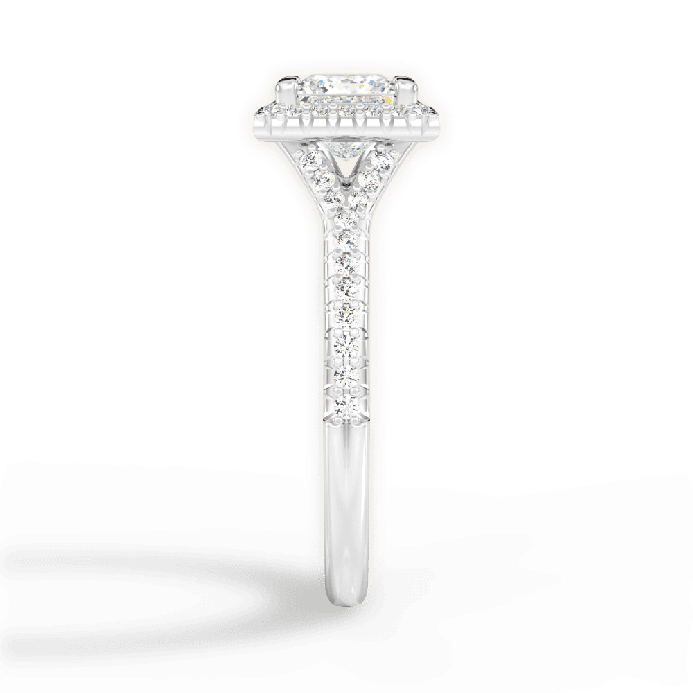 Judy Princess Cut Lab Grown Diamond 18Kt White Gold Engagement Ring - View 3
