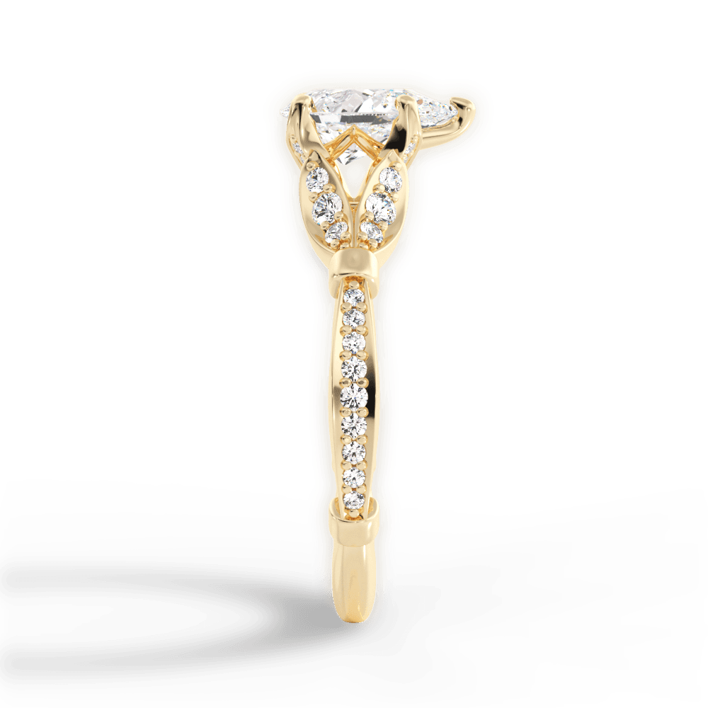 Geraldine Pear Cut Lab Grown Diamond 18Kt Yellow Gold Engagement Ring - View 4