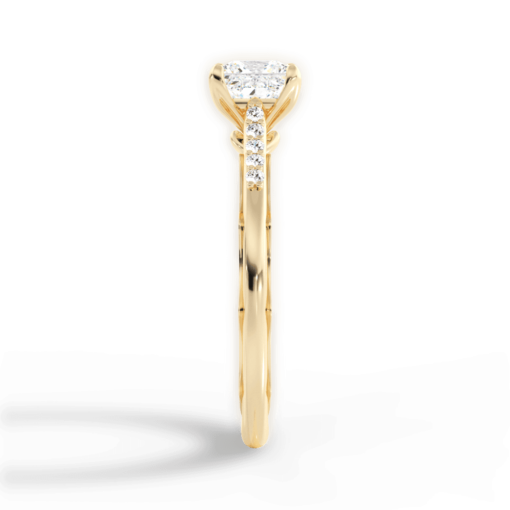Christina Princess Cut Lab Grown Diamond 18Kt Yellow Gold Engagement Ring - View 3