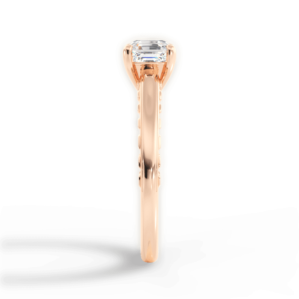 Annette Asscher Cut Lab Grown Diamond 18Kt Rose Gold Engagement Ring - View 2